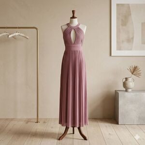 TFNC Berni Pale Mauve Dusty Rose Maxi Dress UK Size 10 US Size 6